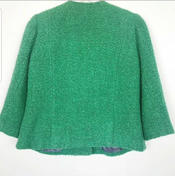 CAbi Ivy Cropped Wool Blazer - Green - Picture 3 of 4